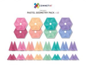Connetix Tiles 40 Piece Pastel Geometry Pack - características del producto | Gogiks